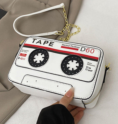"Cassette Élégance" – Sac Bandoulière Vintage en Cuir Végan
