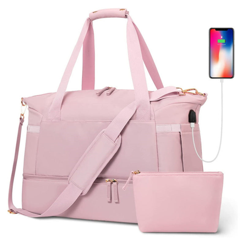 Évasion Élégante – Sac Week-end Femme avec Port USB Intégré