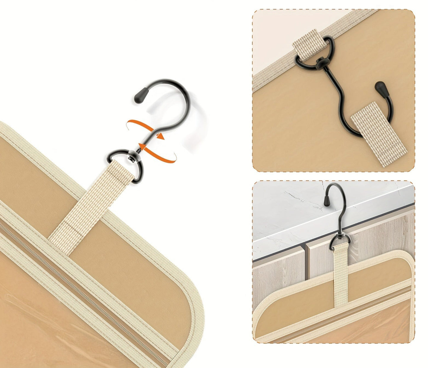 Élégance Nomade – Trousse de Toilette Suspendue Grande Capacité
