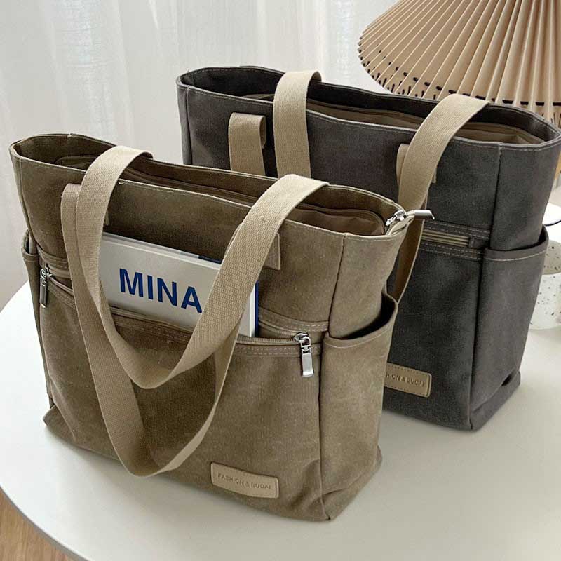 Élégance Nomade – Sac Cabas Rétro en Toile