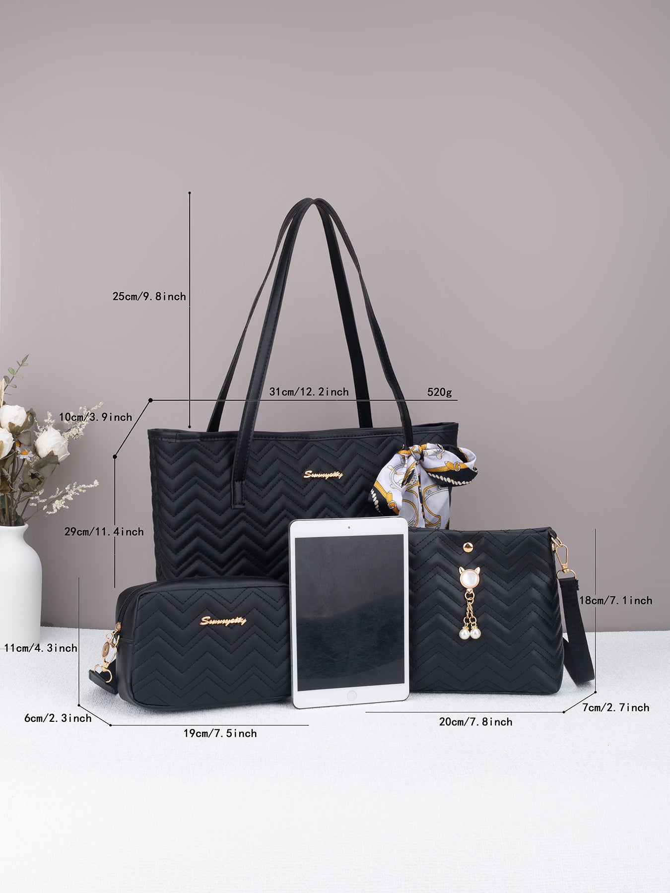 Élégance Ondulée – Ensemble Sac Prestige 3-en-1
