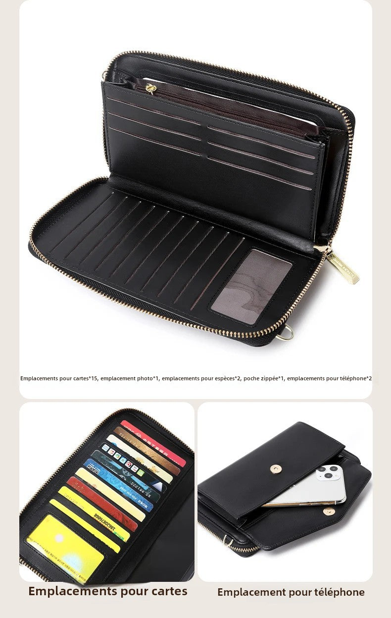 Élégance Tactile – Sac Portefeuille RFID en Cuir Végan