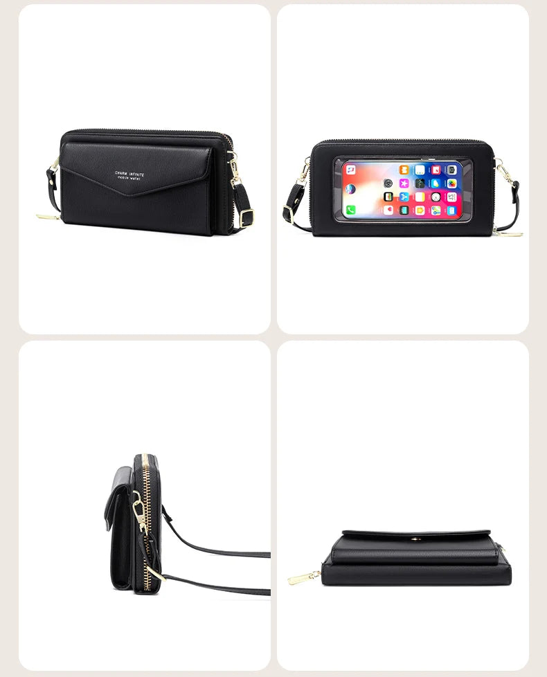Élégance Tactile – Sac Portefeuille RFID en Cuir Végan