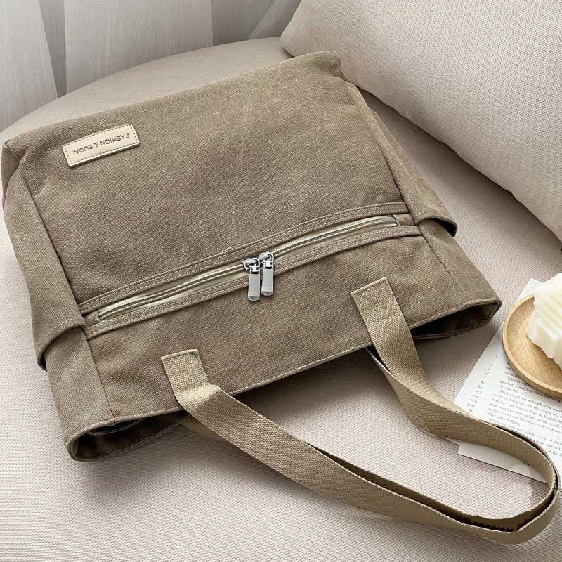 Élégance Nomade – Sac Cabas Rétro en Toile