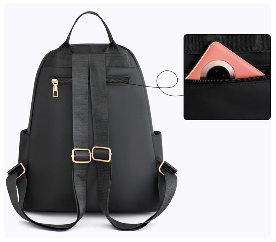 Élégance Nomade – Sac à Dos Femme en Nylon Premium & Détails Brillants