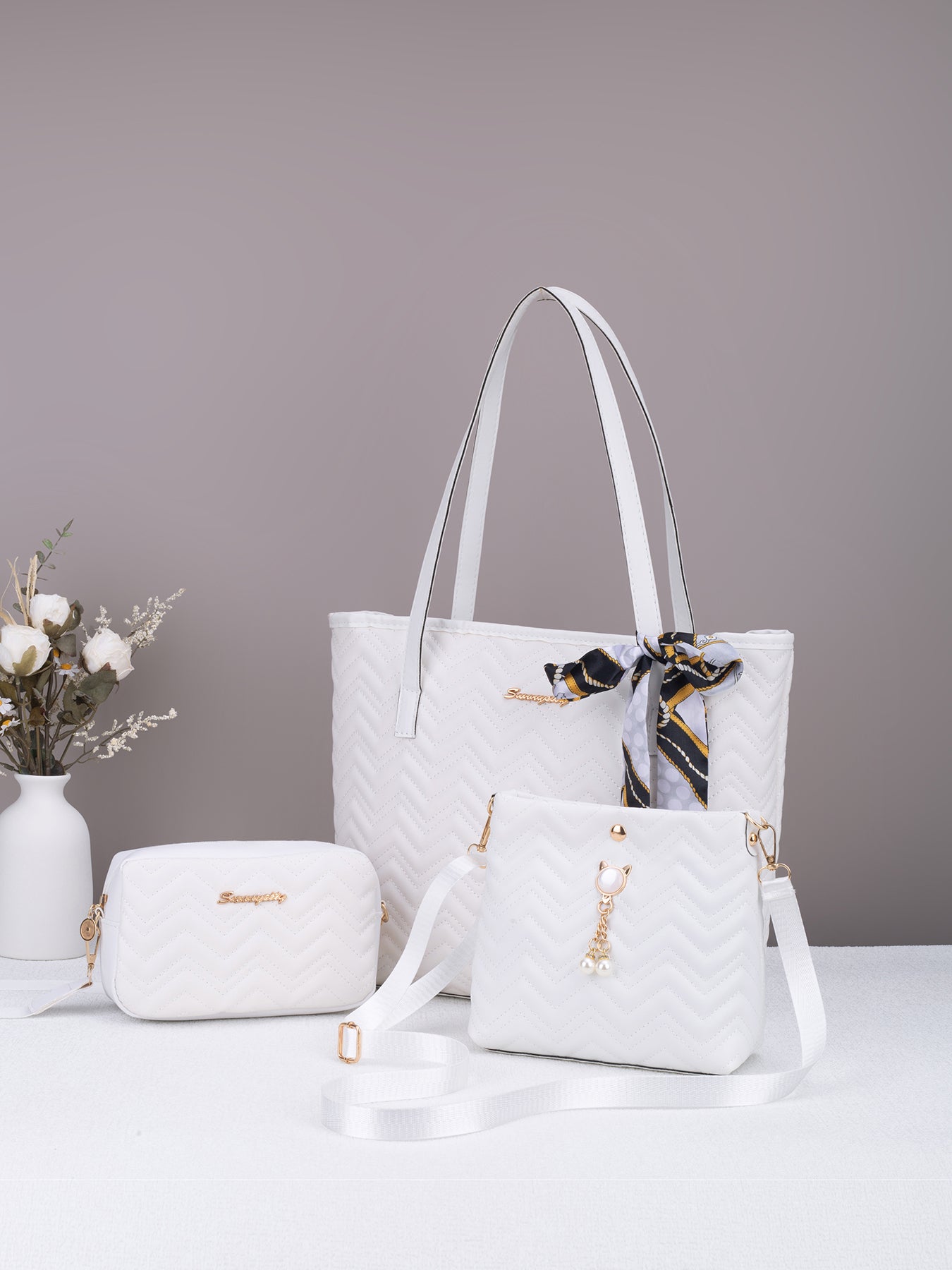 Élégance Ondulée – Ensemble Sac Prestige 3-en-1
