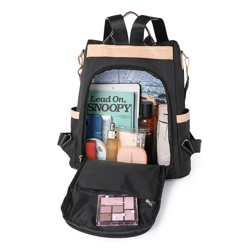 Évasion Élégante – Sac à Dos Antivol Imperméable pour Femme
