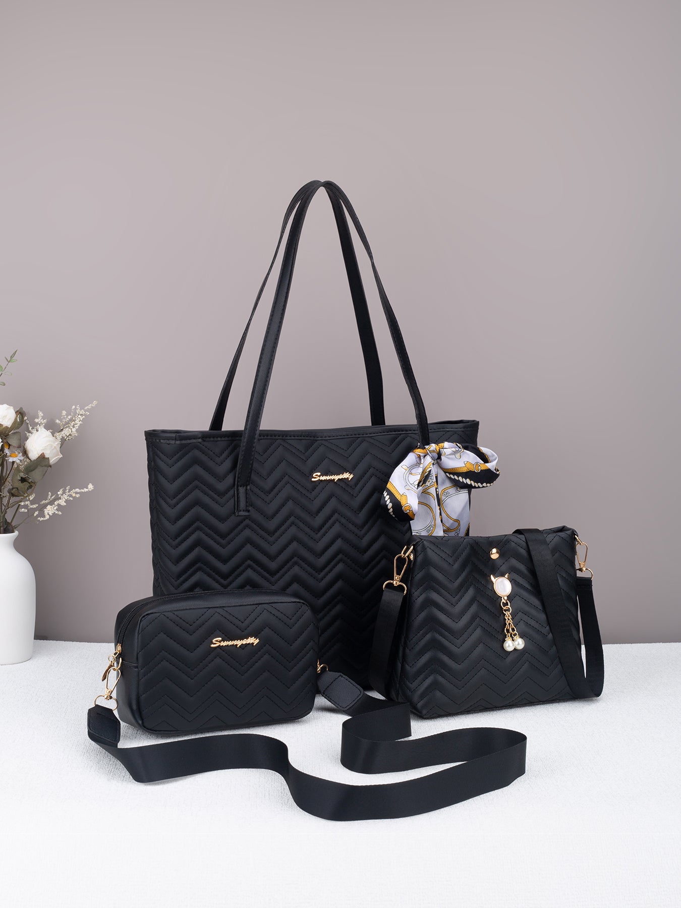 Élégance Ondulée – Ensemble Sac Prestige 3-en-1