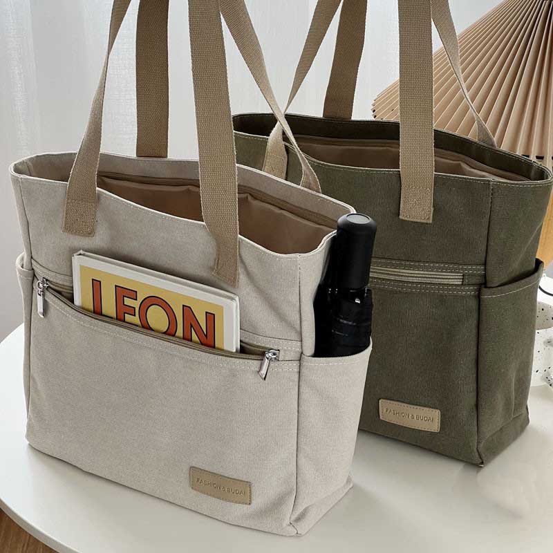 Élégance Nomade – Sac Cabas Rétro en Toile