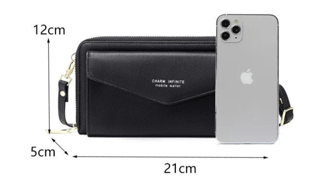 Élégance Tactile – Sac Portefeuille RFID en Cuir Végan