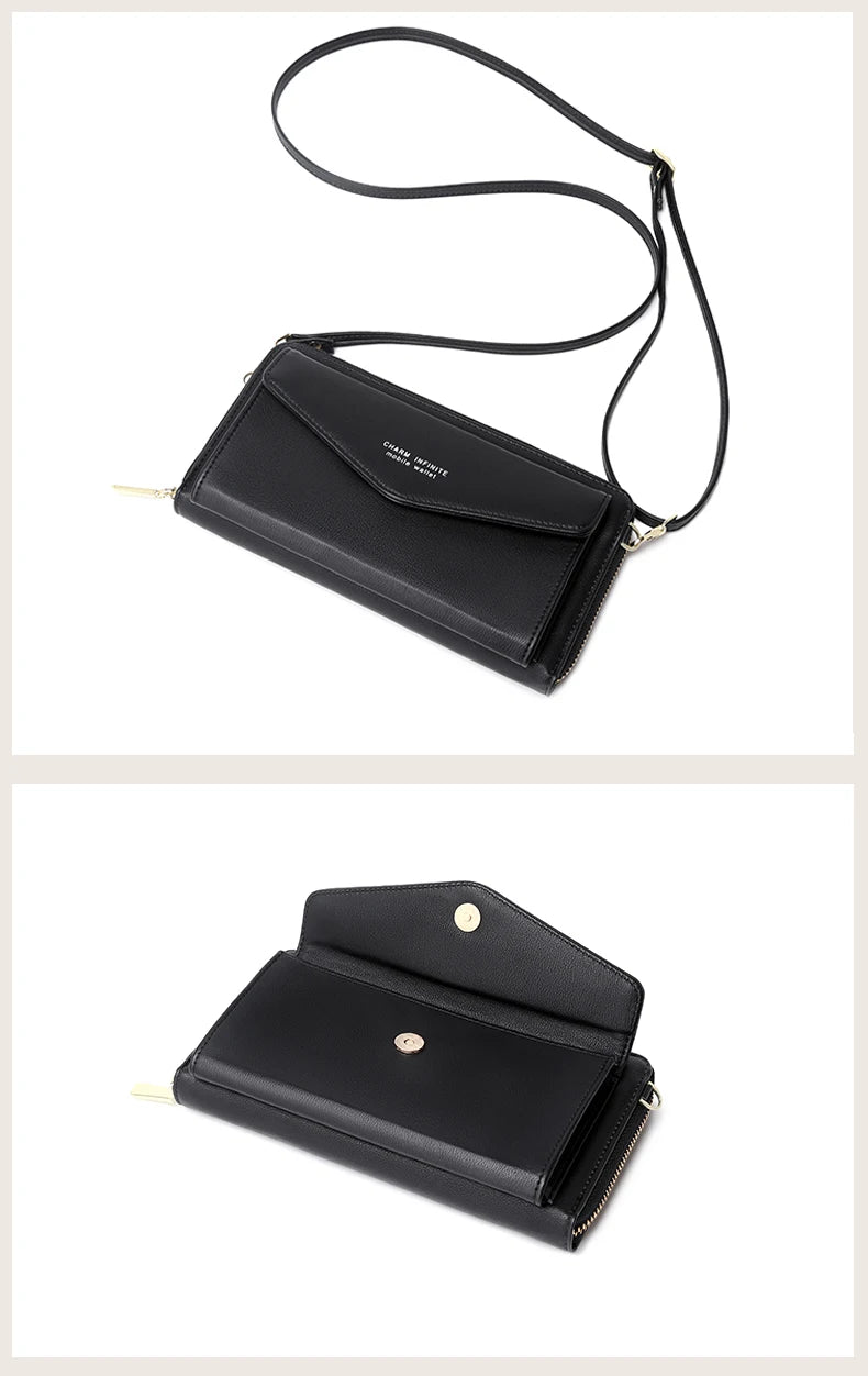 Élégance Tactile – Sac Portefeuille RFID en Cuir Végan
