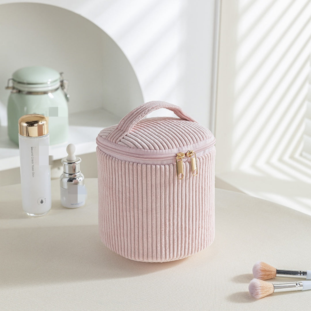 Ensemble Élégance Douillette – Trousse de Toilette en Velours Côtelé (4 pièces)