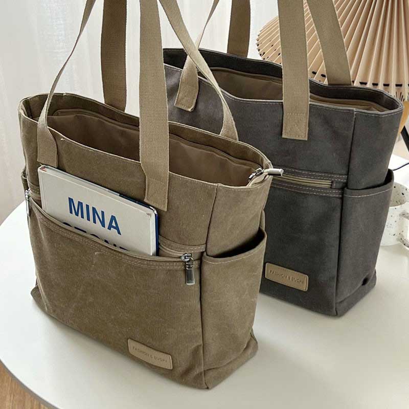 Élégance Nomade – Sac Cabas Rétro en Toile