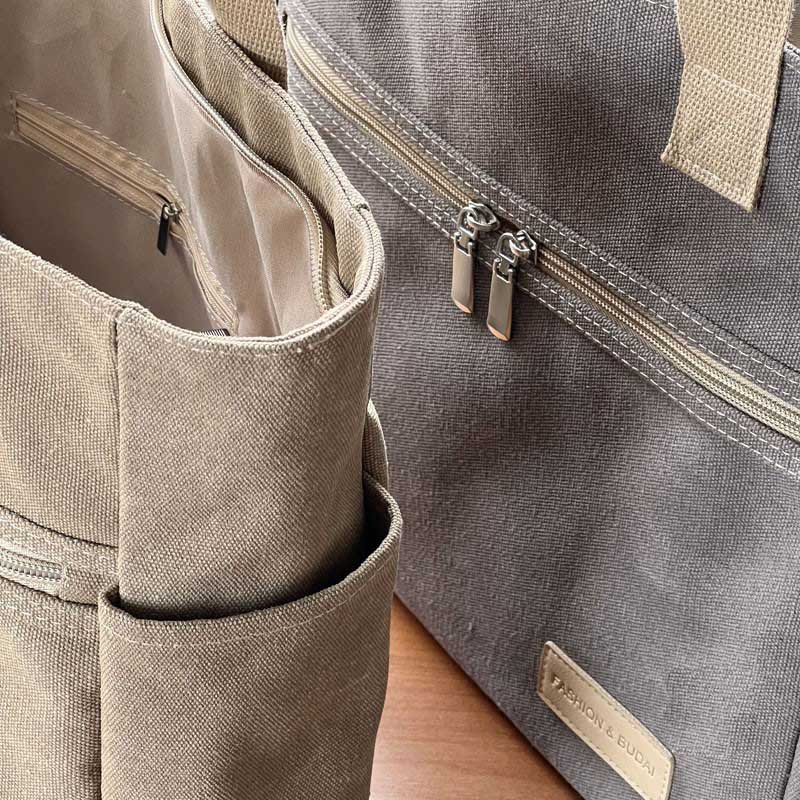 Élégance Nomade – Sac Cabas Rétro en Toile