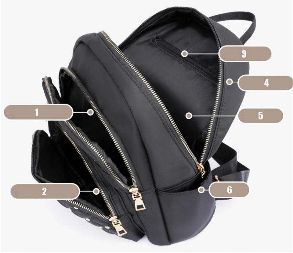 Élégance Nomade – Sac à Dos Femme en Nylon Premium & Détails Brillants