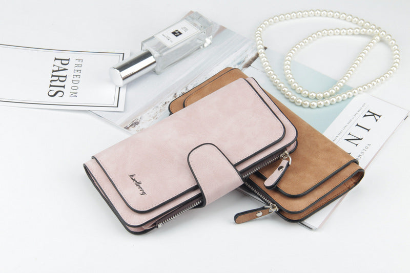Élégance Feuillée – Portefeuille Long en Cuir Vegan RFID pour Femme