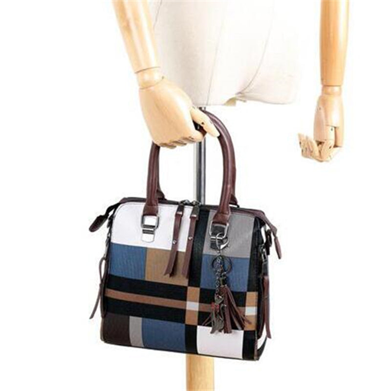 Élégance Tartan – Ensemble 4-en-1 de Sacs Féminins de Luxe
