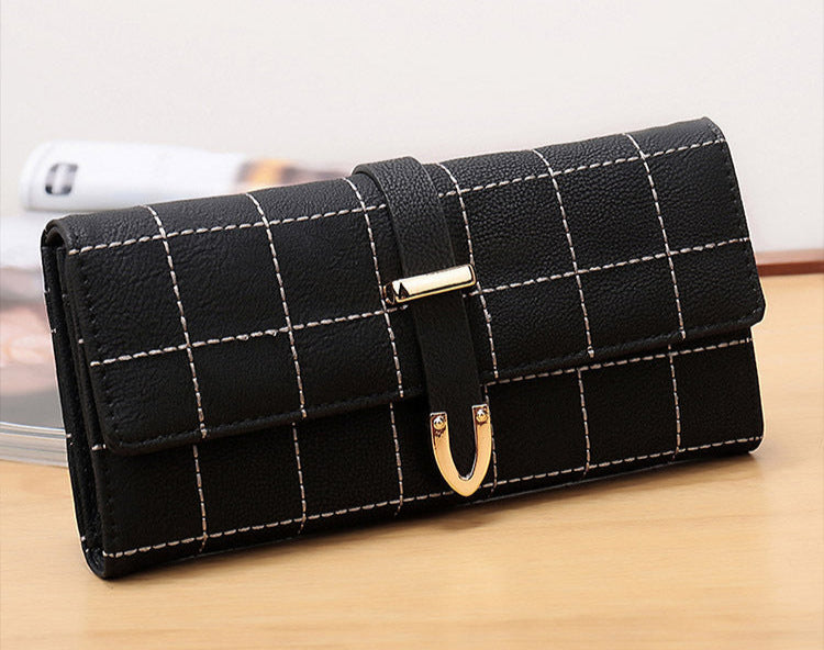 Élégance Brodée – Portefeuille Vintage Grand Format pour Femme
