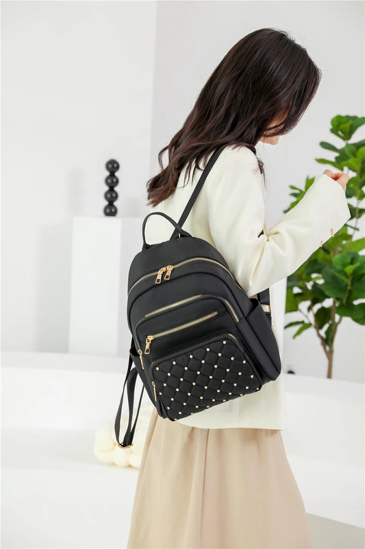 Élégance Nomade – Sac à Dos Femme en Nylon Premium & Détails Brillants
