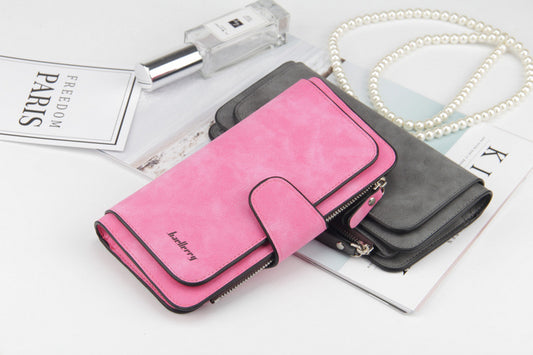 Élégance Feuillée – Portefeuille Long en Cuir Vegan RFID pour Femme