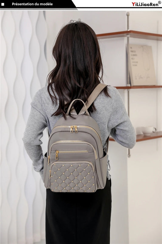Élégance Nomade – Sac à Dos Femme en Nylon Premium & Détails Brillants