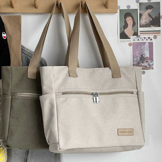 Élégance Nomade – Sac Cabas Rétro en Toile