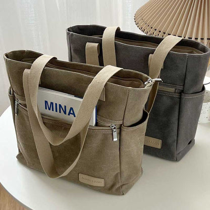 Élégance Nomade – Sac Cabas Rétro en Toile