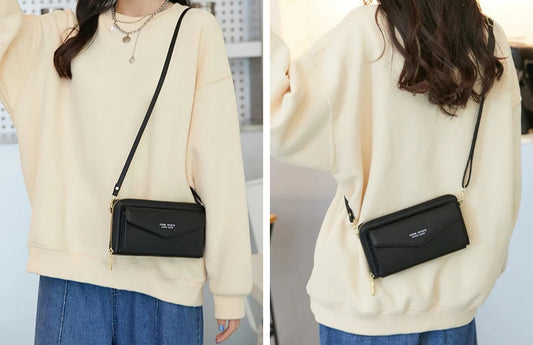 Élégance Tactile – Sac Portefeuille RFID en Cuir Végan