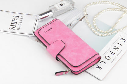 Élégance Feuillée – Portefeuille Long en Cuir Vegan RFID pour Femme