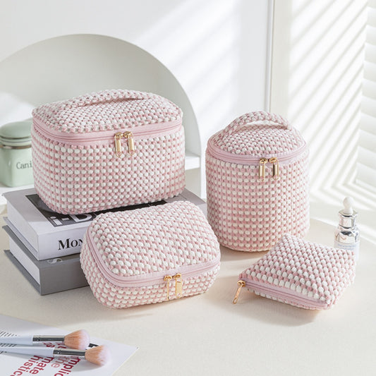 Ensemble Élégance Douillette – Trousse de Toilette en Velours Côtelé (4 pièces)