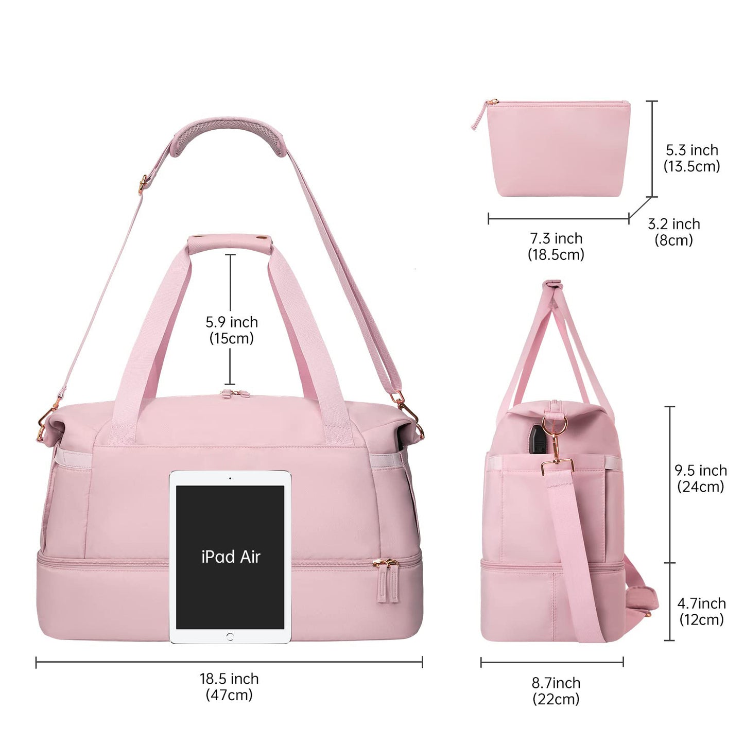 Évasion Élégante – Sac Week-end Femme avec Port USB Intégré