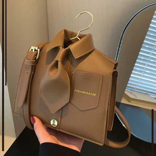 Le Raffiné Cravate – Sac Seau à Bandoulière Élégance Structurée