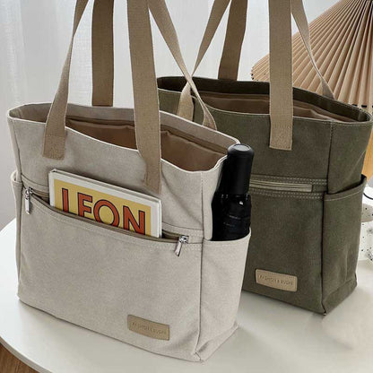 Élégance Nomade – Sac Cabas Rétro en Toile
