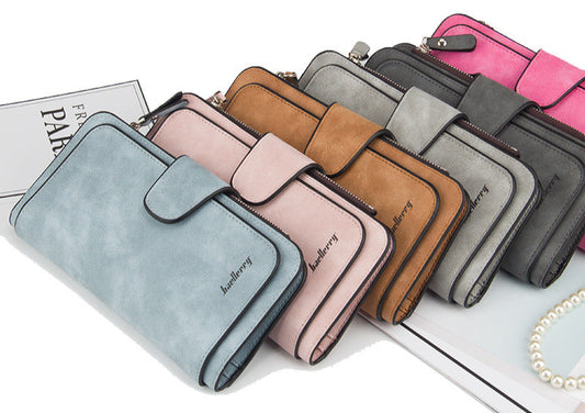 Élégance Feuillée – Portefeuille Long en Cuir Vegan RFID pour Femme