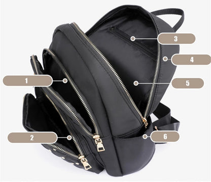 Élégance Nomade – Sac à Dos Femme en Nylon Premium & Détails Brillants