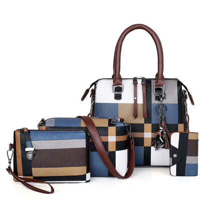 Élégance Tartan – Ensemble 4-en-1 de Sacs Féminins de Luxe